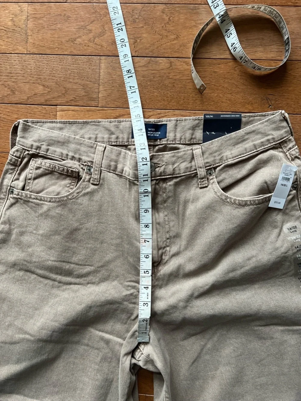 ❤️GAP HIGH RISE HORSESHOE BARREL JEAN-MUSHROOM-14/32 LONG-NWT❤️ - Picture 11 of 15